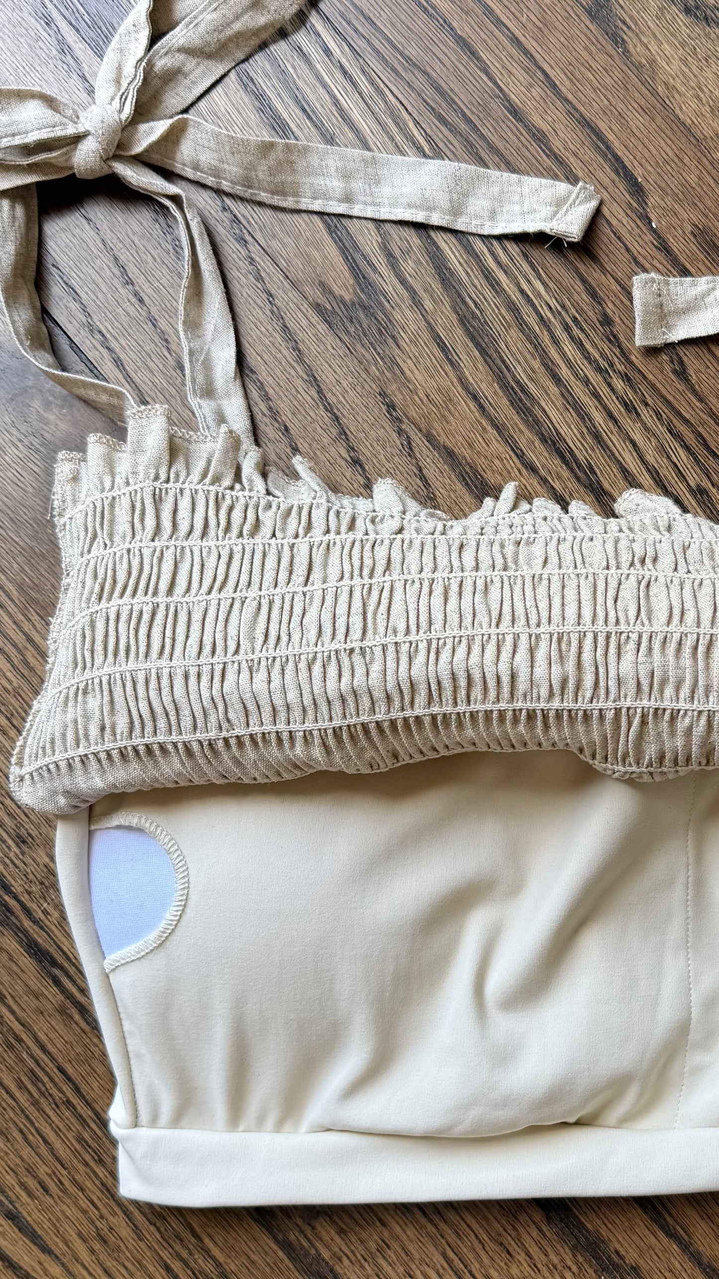 Linen Pilates bra