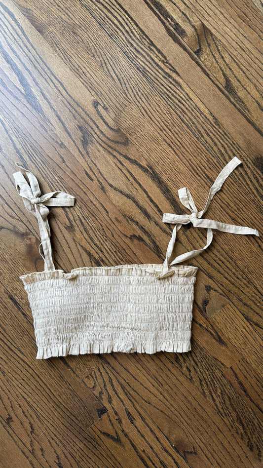 Linen Pilates bra