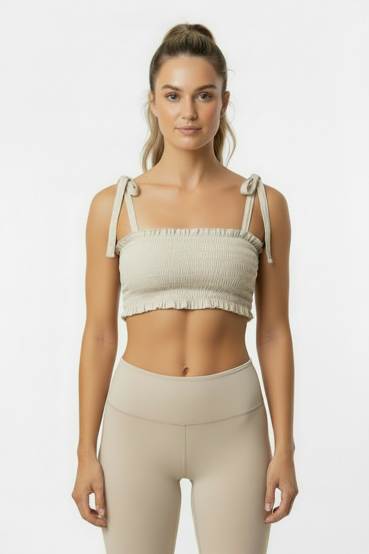 Linen Pilates bra